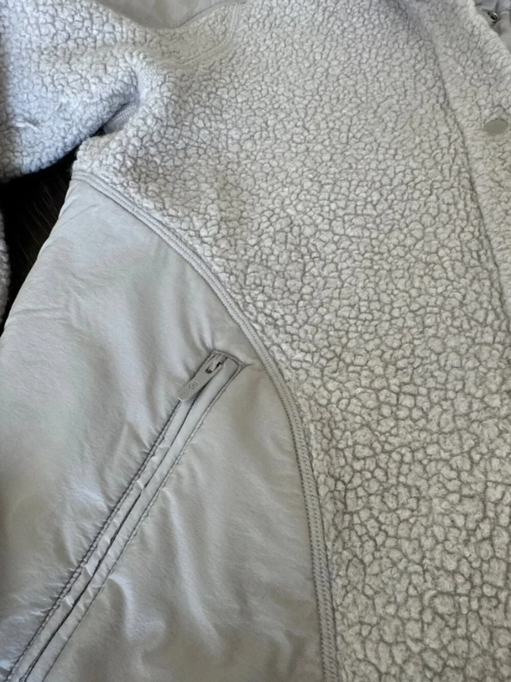 Lululemon Fleece Jacket Size 8 Light Grey Snap Front Cozy Athleisure Jacket